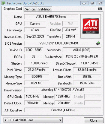 4 asus hd5870 bench